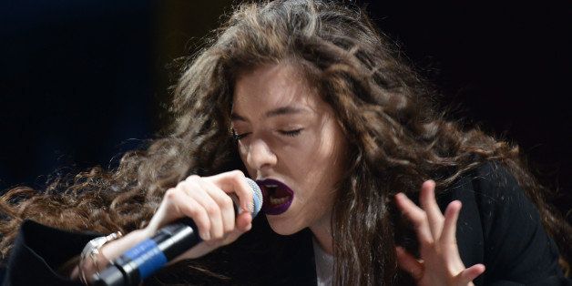 INDIO, CA - APRIL 19: Singer-songwriter Lorde aka Ella Marija Lani Yelich-O'Connor performs during the 2014 Coachella Valley Music And Arts Festival at The Empire Polo Club on April 19, 2014 in Indio, California. (Photo by C Flanigan/FilmMagic)
