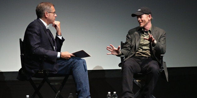 NEW YORK, NY - APRIL 26: News anchor Brian Williams and director Ron Howard attend Tribeca Talks: Director's Series: Ron Howard - 2014 Tribeca Film Festival at BMCC Tribeca PAC on April 26, 2014 in New York City. (Photo by Cindy Ord/Getty Images)