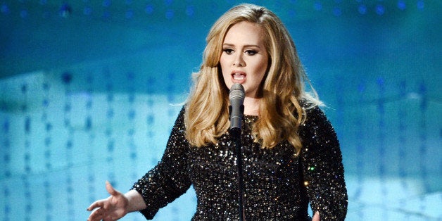 HOLLYWOOD, CA - FEBRUARY 24: Singer Adele performs onstage during the Oscars held at the Dolby Theatre on February 24, 2013