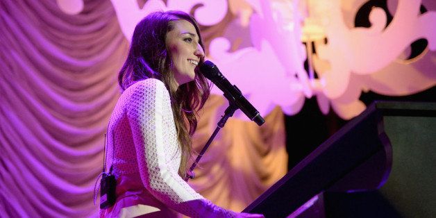 NEW YORK, NY - APRIL 28: Sara Bareilles performs onstage at The Breast Cancer Foundation's 2014 Hot Pink Party at Waldorf Astoria Hotel on April 28, 2014 in New York City. (Photo by Jamie McCarthy/Getty Images for The Breast Cancer Research Foundation)