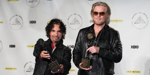 NEW YORK, NY - APRIL 10: (L-R) John Oates and Daryl Hall attend the 29th Annual Rock And Roll Hall Of Fame Induction Ceremony at Barclays Center on April 10, 2014 in the Brooklyn borough of New York City. (Photo by Michael Zorn/FilmMagic)