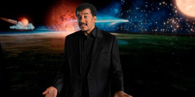 COSMOS: A SPACETIME ODYSSEY: Host Neil deGrasse Tyson in the 'Deeper, Deeper, Deeper Still' episode of COSMOS: A SPACETIME ODYSSEY airing Sunday, April 13, 2014 (9:00-10:00 PM ET/PT) on FOX and Monday, April 14, 2014 (9:00-10:00 PM ET/PT) on Nat Geo. (Photo by FOX via Getty Images)