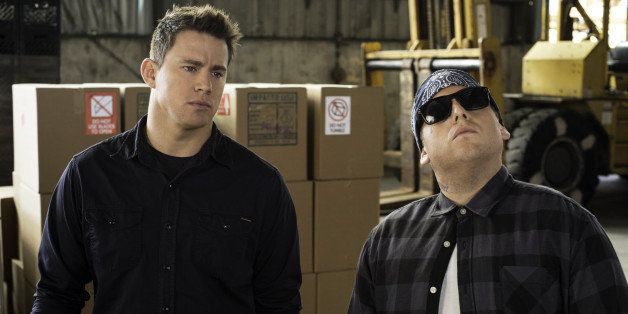 This image released by Sony Pictures shows Jonah Hill, right, and Channing Tatum in Columbia Pictures' "22 Jump Street." (AP Photo/Sony Pictures, Glen Wilson)