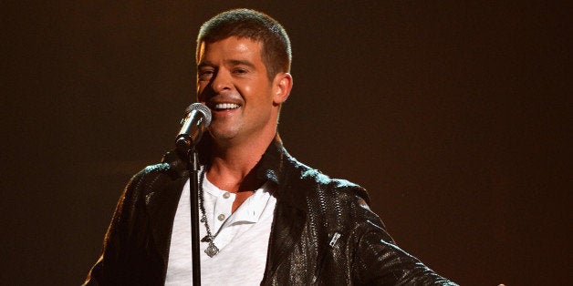 LAS VEGAS, NV - MAY 18: Singer Robin Thicke performs onstage during the 2014 Billboard Music Awards at the MGM Grand Garden Arena on May 18, 2014 in Las Vegas, Nevada. (Photo by Ethan Miller/Getty Images)