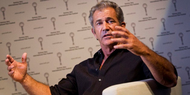 KARLOVY VARY, CZECH REPUBLIC - JULY 05: Actor Mel Gibson gestures prior to the shooting of Czech television talkshow at the 49th Karlovy Vary International Film Festival (KVIFF) on July 5, 2014 in Karlovy Vary, Czech Republic. (Photo by Matej Divizna/Getty Images)