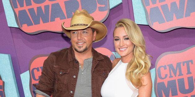 NASHVILLE, TN - JUNE 04: Jason Aldean and Brittany Kerr attend the 2014 CMT Music awards at the Bridgestone Arena on June 4, 2014 in Nashville, Tennessee. (Photo by Michael Loccisano/Getty Images)