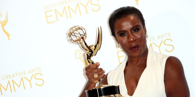 LOS ANGELES, CA - AUGUST 16: Actress Uzo Aduba attends the 2014 Creative Arts Emmy Awards press room held at the Nokia Theat