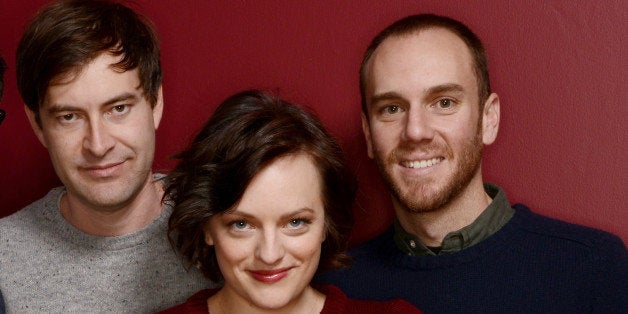 PARK CITY, UT - JANUARY 21: (L-R) Filmmaker Charlie McDowell, actors Mark Duplass and Elisabeth Moss, and filmmaker Justin Lader pose for a portrait during the 2014 Sundance Film Festival at the WireImage Portrait Studio at the Village At The Lift Presented By McDonald's McCafe on January 21, 2014 in Park City, Utah. (Photo by Larry Busacca/Getty Images)