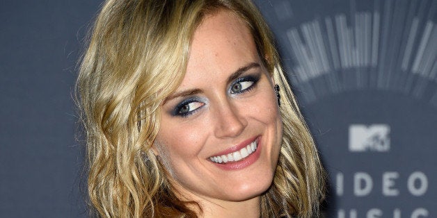 INGLEWOOD, CA - AUGUST 24: Actress Taylor Schilling poses in the press room during the 2014 MTV Video Music Awards at The Fo