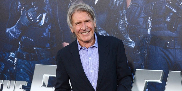 Harrison Ford arrives at the premiere of "The Expendables 3" at TCL Chinese Theatre on Monday, Aug. 11, 2014, in Los Angeles. (Photo by Jordan Strauss/Invision/AP)