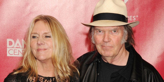 LOS ANGELES, CA - FEBRUARY 10: Neil Young and Pegi Young arrive at The 2012 MusiCares Person of The Year Gala Honoring Paul McCartney at Los Angeles Convention Center on February 10, 2012 in Los Angeles, California. (Photo by Jeffrey Mayer/WireImage)