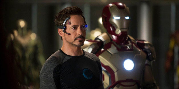 FILE - This undated publicity image provided by Marvel shows Robert Downey Jr., as Tony Stark/Iron Man, in a scene from "Marv