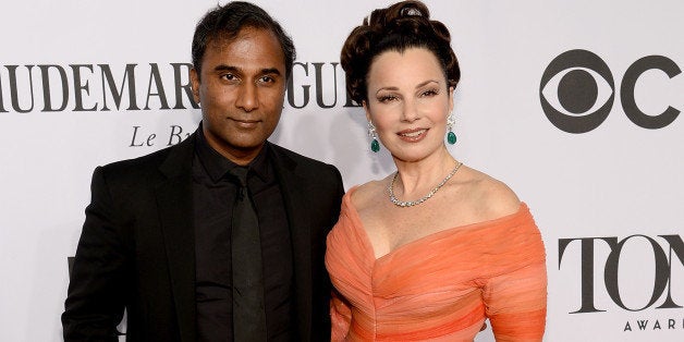 NEW YORK, NY - JUNE 08: Scientist Shiva Ayyadurai (L) and actress Fran Drescher attends the 68th Annual Tony Awards at Radio City Music Hall on June 8, 2014 in New York City. (Photo by Dimitrios Kambouris/Getty Images for Tony Awards Productions)