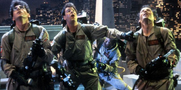 Harold Ramis, Dan Aykroyd, and Bill Murray in a scene from the film 'Ghostbusters', 1984. (Photo by Columbia Pictures/Getty Images)