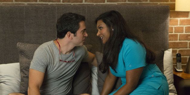 THE MINDY PROJECT -- 'We're A Couple Now, Haters' Episode 301 -- Pictured: (l-r) Chris Messina as Danny Castellano, Mindy Kaling as Mindy Lahiri -- (Photo by: Isabella Vosmikova/NBC/NBCU Photo Bank via Getty Images)