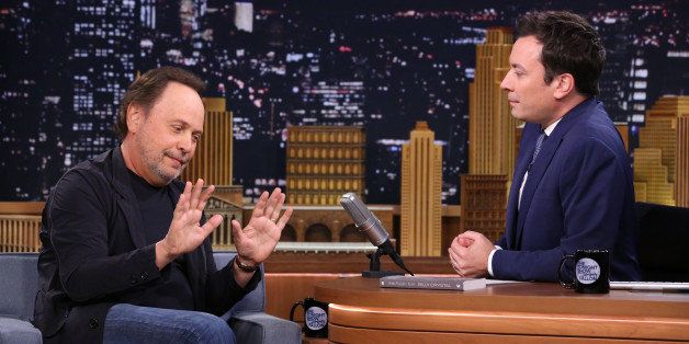 THE TONIGHT SHOW STARRING JIMMY FALLON -- Episode 0127 -- Pictured: (l-r) Actor Billy Crystal during an interview with host Jimmy Fallon on September 18, 2014 -- (Photo by: Douglas Gorenstein/NBC/NBCU Photo Bank via Getty Images)