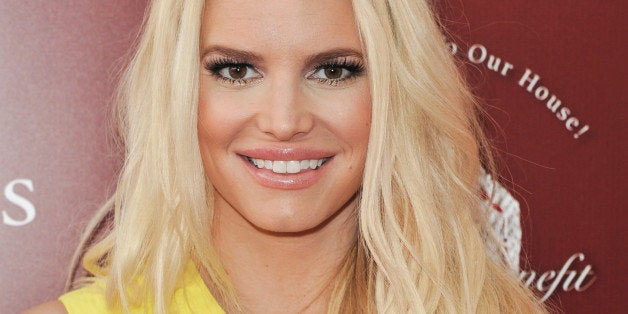 Jessica Simpson arrives at the 11th Annual John Varvatos Stuart House Benefit on Sunday, April 13, 2014, in West Hollywood, C