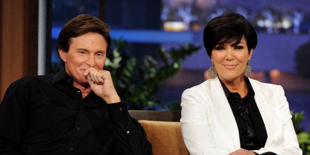 BURBANK, CA - JUNE 10: Television personalities Bruce Jenner (L) and his wife Kris Jenner appear on The Tonight Show with Ja