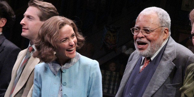 NEW YORK, NY - SEPTEMBER 28: Rose Byrne and James Earl Jones take their Opening Night curtain call for 'You Can't Take It Wi