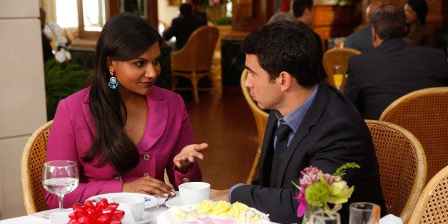 THE MINDY PROJECT -- 'Annette Castellano is My Nemesis' Episode 303 -- Pictured: (l-r) Mindy Kaling as Mindy Lahiri, Chris Messina as Danny Castellano -- (Photo by: Jordin Althaus/NBC/NBCU Photo Bank via Getty Images)