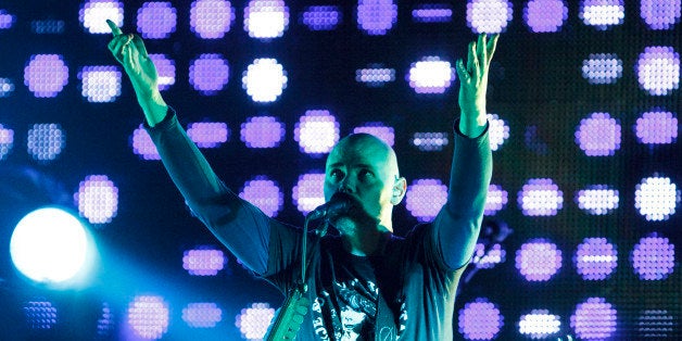 MANCHESTER, UNITED KINGDOM - JULY 01: Billy Corgan of The Smashing Pumpkins performs on stage at Manchester Academy on July 1, 2013 in Manchester, England. (Photo by Andrew Benge/Redferns via Getty Images)