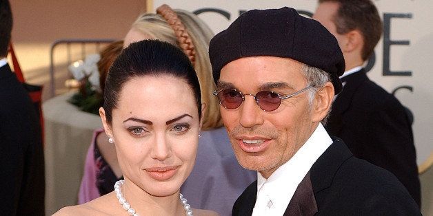 Angelina Jolie & Billy Bob Thornton arrive at the Golden Globe Awards at the Beverly Hilton January 20, 2002 in Beverly Hills, California. (Photo by Gregg DeGuire/WireImage)
