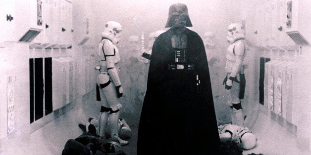 In this 1977 image provided by 20th Century-Fox Film Corporation, Darth Vader, played by David Prowse and voiced by James Ear
