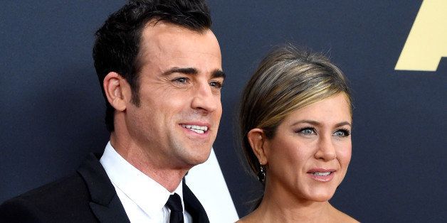 HOLLYWOOD, CA - NOVEMBER 08: Actor Justin Theroux (L) and actress Jennifer Aniston attend the Academy Of Motion Picture Arts And Sciences' 2014 Governors Awards at The Ray Dolby Ballroom at Hollywood & Highland Center on November 8, 2014 in Hollywood, California. (Photo by Frazer Harrison/Getty Images)