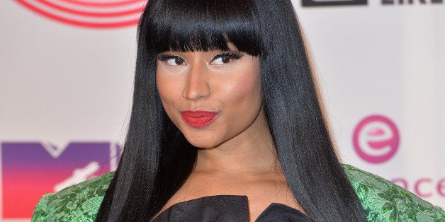 GLASGOW, SCOTLAND - NOVEMBER 09: Nicki Minaj poses in the winners room at the MTV EMA's 2014 after winning the award for Best Hip Hop at The Hydro on November 9, 2014 in Glasgow, Scotland. (Photo by Anthony Harvey/Getty Images for MTV)