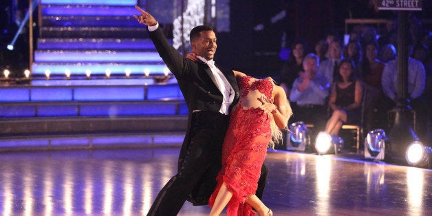 DANCING WITH THE STARS - 'Episode 1909' -- The six remaining couples on 'Dancing with the Stars' danced to a song and dance style voted on by viewers for 'AMERICA'S CHOICE' night on MONDAY, NOVEMBER 10 (8:00-10:01 p.m., ET). Each couple performed two full routines including an individual original dance and a trio dance. For the trio dance, couples had the opportunity to pick an eliminated pro or troupe member to enhance their performance and highlight the strengths of each star. The trio dance styles included the Argentine Tango, Paso Doble, Samba and Foxtrot. (Photo by Adam Taylor/ABC via Getty Images)ALFONSO RIBEIRO, WITNEY CARSON