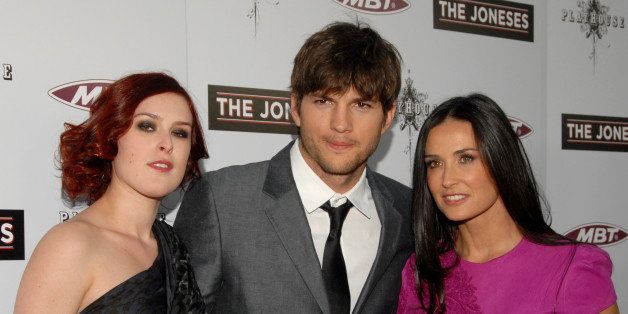 HOLLYWOOD - APRIL 08: Actors Rumer Willis, Ashton Kutcher and Demi Moore attend the 'The Joneses' Los Angeles Premiere at ArcLight Cinemas on April 8, 2010 in Hollywood, California. (Photo by Mark Sullivan/WireImage)
