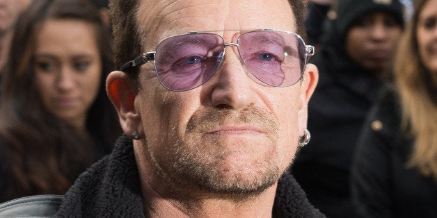 LONDON, ENGLAND - NOVEMBER 15: Bono attends to record the Band Aid 30 single on November 15, 2014 in London, England. (Photo by Samir Hussein/WireImage)