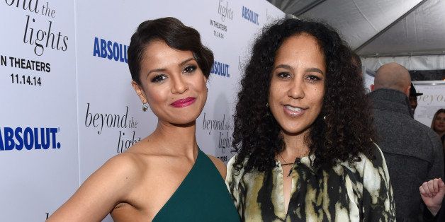 NEW YORK, NY - NOVEMBER 13: Actress Gugu Mbatha-Raw (L) and director Gina Prince-Bythewood attend The New York Premiere Of Relativity Media's 'Beyond the Lights' at Regal Union Square Stadium on November 13, 2014 in New York City. (Photo by Larry Busacca/Getty Images for Relativity Media)