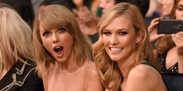 LOS ANGELES, CA - NOVEMBER 23: Karlie Kloss and Taylor Swift attend the 2014 American Music Awards at Nokia Theatre L.A. Liv
