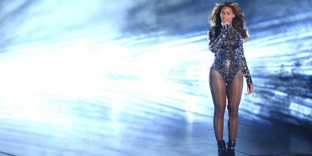 Beyonce performs on stage at the MTV Video Music Awards at The Forum on Sunday, Aug. 24, 2014, in Inglewood, Calif. (Photo by