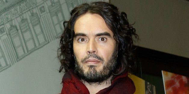 NEW YORK, NY - NOVEMBER 20: Russell Brand signs copies of his book 'The Pied Piper Of Hamelin' at Barnes & Noble Union Square on November 20, 2014 in New York City. (Photo by John Lamparski/Getty Images)