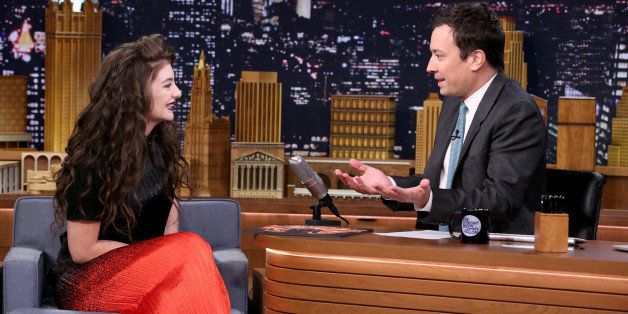THE TONIGHT SHOW STARRING JIMMY FALLON -- Episode 0170 -- Pictured: (l-r) Singer Lorde during an interview with host Jimmy Fallon on November 25, 2014 -- (Photo by: Douglas Gorenstein/NBC/NBCU Photo Bank via Getty Images)