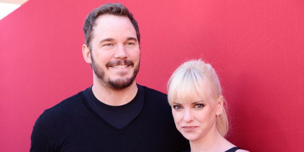 Actor Chris Pratt and his wife, actress Anna Faris seen at the premiere of the feature film "The Lego Movie" on Saturday, Feb. 1, 2014 in Los Angeles. (Photo by Dan Steinberg/Invision/AP)