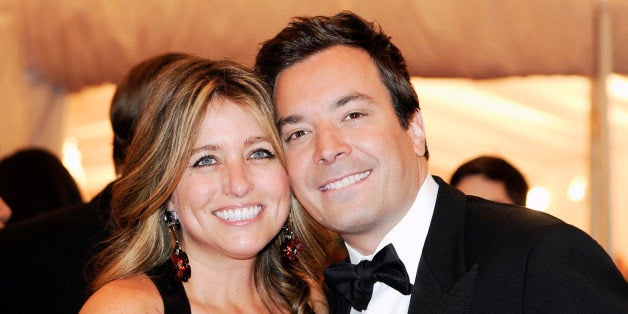 FILE - This May 7, 2012 file photo shows Jimmy Fallon and his wife Nancy Juvonen, left, at the Metropolitan Museum of Art Cos