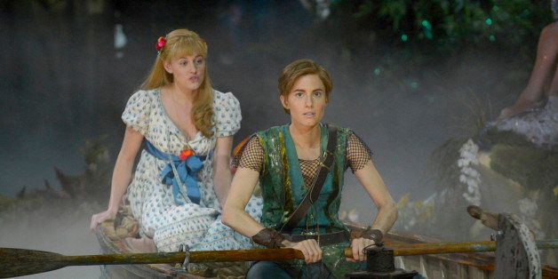 PETER PAN LIVE! -- Dress Rehearsal -- Pictured: (l-r) Taylor Louderman as Wendy Darling, Allison Williams as Peter Pan -- (Photo by: Virginia Sherwood/NBC/NBCU Photo Bank via Getty Images)