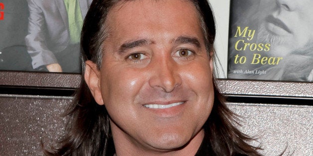 GLENDALE, CA - OCTOBER 11: Lead vocalist Scott Stapp signs copes of his book 'Sinner's Creed' at Barnes & Noble Booksellers