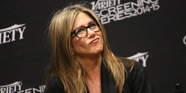 NEW YORK, NY - DECEMBER 15: Actress Jennifer Aniston speaks at the 2014 Variety Screening Series - 'Cake' at AMC Loews 34th Street 14 theater on December 15, 2014 in New York City. (Photo by Monica Schipper/Getty Images for Variety)