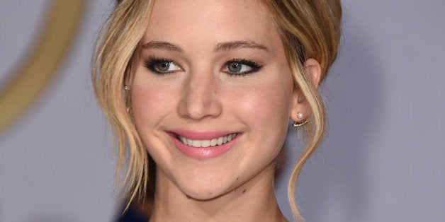 Jennifer Lawrence arrives at the Los Angeles premiere of "The Hunger Games: Mockingjay - Part 1" at the Nokia Theatre L.A. Li