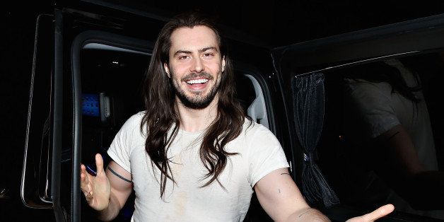 NEW YORK, NY - NOVEMBER 21: Singer Andrew WK arrives by Uber to perform an exclusive live session to celebrate the launch of Uber with Spotify at Spotify NYC on November 21, 2014 in New York City. (Photo by Cindy Ord/Getty Images)
