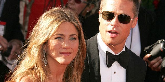 Jennifer Aniston and Brad Pitt during The 56th Annual Primetime Emmy Awards - Arrivals at The Shrine Auditorium in Los Angeles, California, United States. (Photo by Jeffrey Mayer/WireImage)