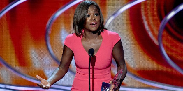 LOS ANGELES, CA - JANUARY 07: Actress Viola Davis accepts the Favorite Actress In A New TV Series award onstage at The 41st Annual People's Choice Awards at Nokia Theatre LA Live on January 7, 2015 in Los Angeles, California. (Photo by Kevin Winter/Getty Images)