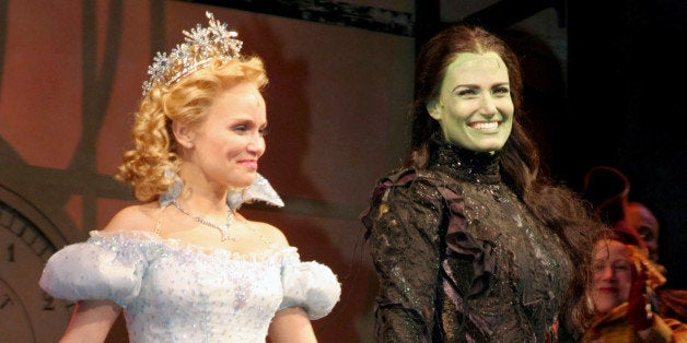 Kristin Chenoweth and Idina Menzel at curtain call (Photo by Bruce Glikas/FilmMagic)