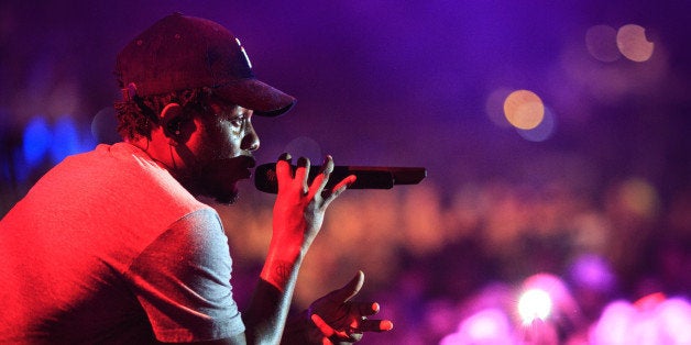 FAJARDO, CA - NOVEMBER 01: Kendrick Lamar performs during the Bacardi Triangle event on November 1, 2014 in Fajardo, Puerto Rico. The event saw 1,862 music fans take on one of the most mysterious forces of nature in a three day epic music adventure. (Photo by Christopher Polk/Getty Images for BACARDI)