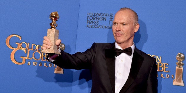 BEVERLY HILLS, CA - JANUARY 11: Actor Michael Keaton, winner of Best Actor in a Motion Picture - Musical or Comedy for 'Birdman,' poses in the press room during the 72nd Annual Golden Globe Awards at The Beverly Hilton Hotel on January 11, 2015 in Beverly Hills, California. (Photo by Kevin Winter/Getty Images)