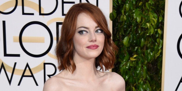 BEVERLY HILLS, CA - JANUARY 11: Actress Emma Stone attends the 72nd Annual Golden Globe Awards at The Beverly Hilton Hotel on January 11, 2015 in Beverly Hills, California. (Photo by Frazer Harrison/Getty Images)